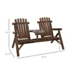 Adirondack Double Chair Bench with Center Table