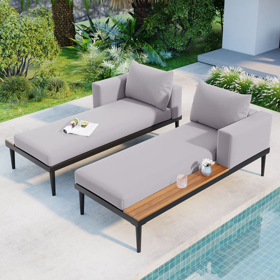 Modern Metal Daybed with Wood Accents