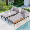 Modern Metal Daybed with Wood Accents