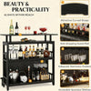 Home Bar Table with Footrest & Stemware Storage