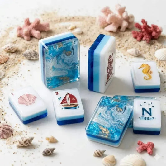 American Mahjong Set — Ocean Mermaid, Foldable, 160 Tiles