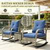 Three-Piece PE Wicker Rocking Chair Patio Set