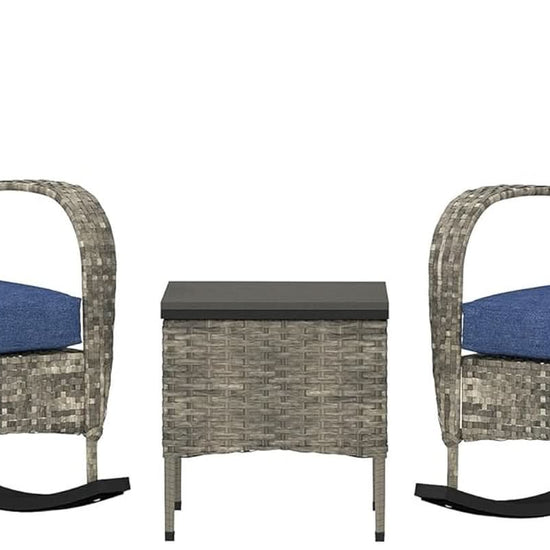 Stylish Three Piece Wicker Patio Furniture Set-0