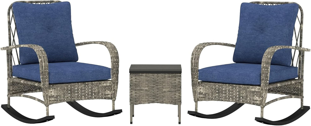Stylish Three Piece Wicker Patio Furniture Set-0