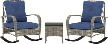 Stylish Three Piece Wicker Patio Furniture Set-0