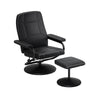 Swivel Recliner Lounge Chair with Ottoman, Black