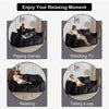 Oversized Bean Bag Loveseat with Pillows, Black