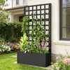 Galvanized Steel Raised Planter Box with Trellis