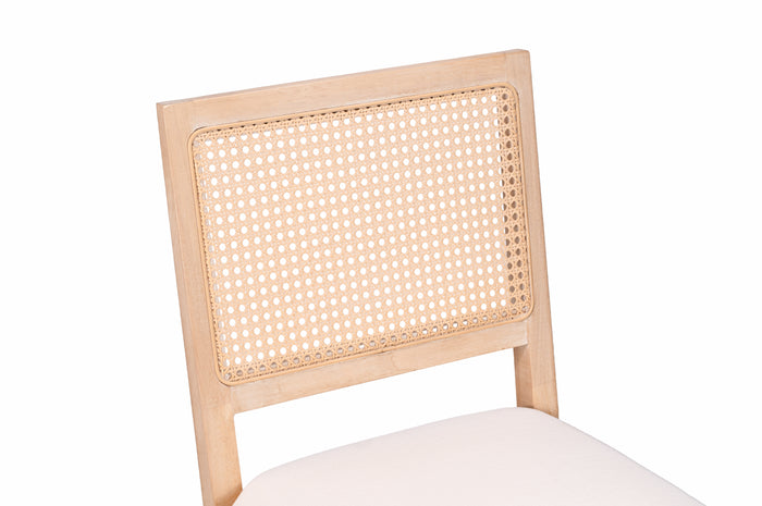 Woven cane and solid wood