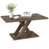 Rustic Brown Geometric Coffee Table, 37.5"