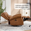 Genuine Leather Swivel Rocker Recliner with Heat & Massage