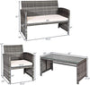 4-Piece Wicker Patio Conversation Set with Soft Cushions