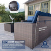 Navy Blue 6-Piece Outdoor Sectional Sofa Set with PE Rattan