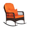 Woven Rattan Outdoor Rocking Chair, Brown Gradient