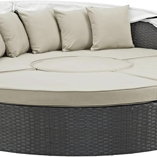 Inviting Outdoor Patio Sunbrella Sectional Daybed With Canopy-3