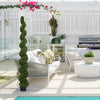 7 ft Spiral Topiary Trees, Artificial Faux Boxwood, Outdoor