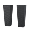 Tapered Resin Planters with Removable Inner Pots, Black (Set of 2)