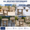 16-Inch HDPE Round Outdoor Side Table for Patio, Porch or Poolside