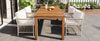 Acacia Outdoor Dining Set — 5-piece with 67-inch acacia wood table and four cushioned rattan chairs