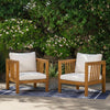 Outdoor Acacia Wood Club Chair with Modern Square Arms