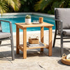 2-Tier Eucalyptus Wood Outdoor Side Table