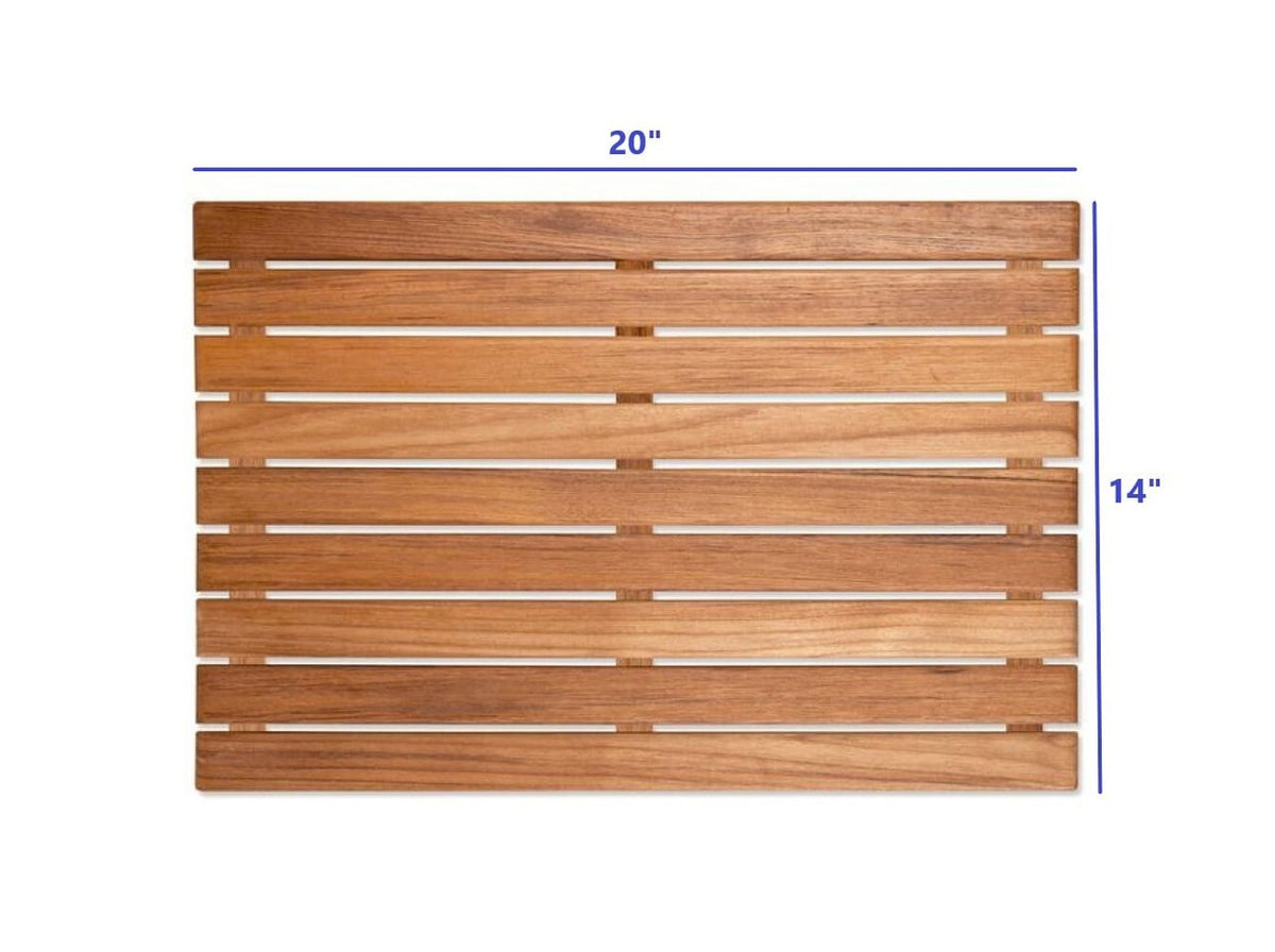 20" Premium Teak Shower Bath Mat-5