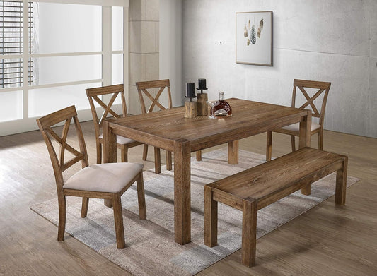 Antique Natural Oak Transitional Rectangular Dining Table-1