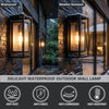 Modern Matte Black Outdoor Wall Sconce, 2-Pack
