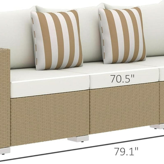 Comfortable All Weather Wicker Patio Sofa with Cushions-2
