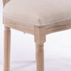French Country Linen Oval-Back Dining Chair, Set of 2, Beige
