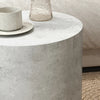 Concrete-Finish Round Accent Side Table, Gray
