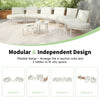 8-Piece Outdoor Sectional Sofa Set, Aluminum & Rattan-Style, Beige