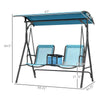 Two-Seat Patio Swing with Adjustable Canopy and Storage
