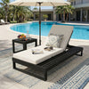 Acacia Wood 4-Position Chaise Lounge with Cushion