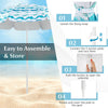 4-Piece Beach Umbrella Set with 2 Folding Chairs and Picnic Blanket