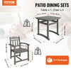 5-Piece Patio Dining Set — All-Weather HIPS Furniture, Light Gray