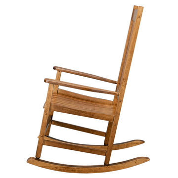 Square Wooden Outdoor Rocking Chair - Natural Finish