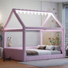 Full Sized House Shaped Corduroy Daybed Powder Pink-3