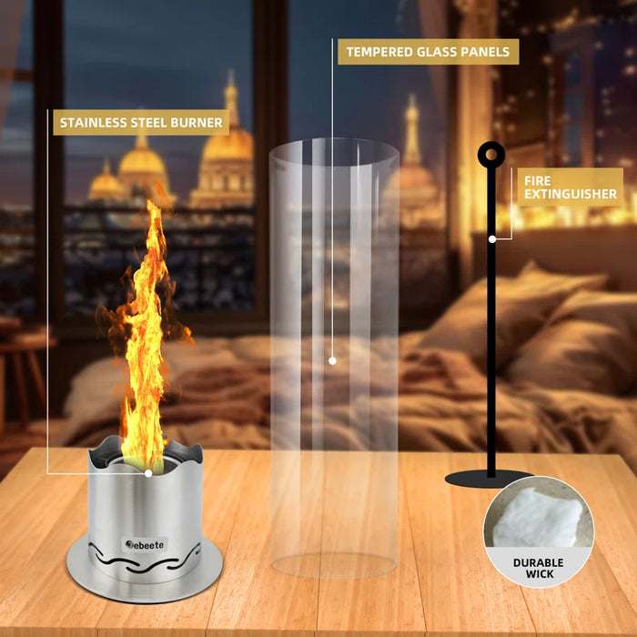 Clean, indoor-safe flame