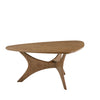 Triangle Solid Wood Coffee Table with Cross Base