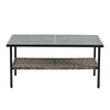 4-Piece PE Wicker Conversation Set with Black Metal Table