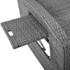 Wicker Double Chaise Lounge — two-person reclining wicker loungers with cushions and middle table