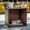 3-Piece Wicker Bistro Set, Brown & Navy