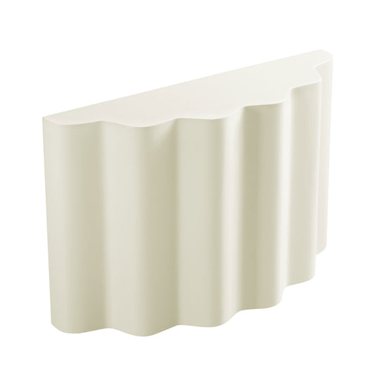 Wavy Fiberglass Console Table, 47-Inch Beige