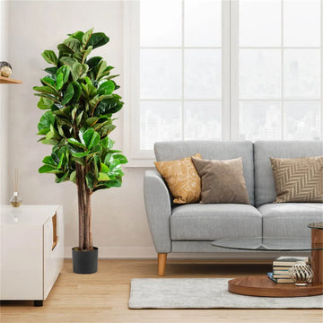 5 ft Artificial Fiddle Leaf Fig Tree in Planter