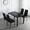 Elegant High-Back Dining Chairs, White & Black — Set of 4