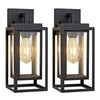 Double-Cage Outdoor Wall Lantern in Satin Black