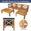 5-Piece Outdoor Sectional Sofa Set Solid Acacia Wood Beige with