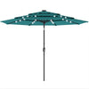9.7 ft Teal Solar LED Patio Umbrella
