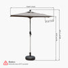 Rectangle Patio Umbrella With Crank Lift And Tilt Function